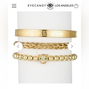 Eye Candy Gold Toned Bracelet Set NWT IN BOX | Great Gift!